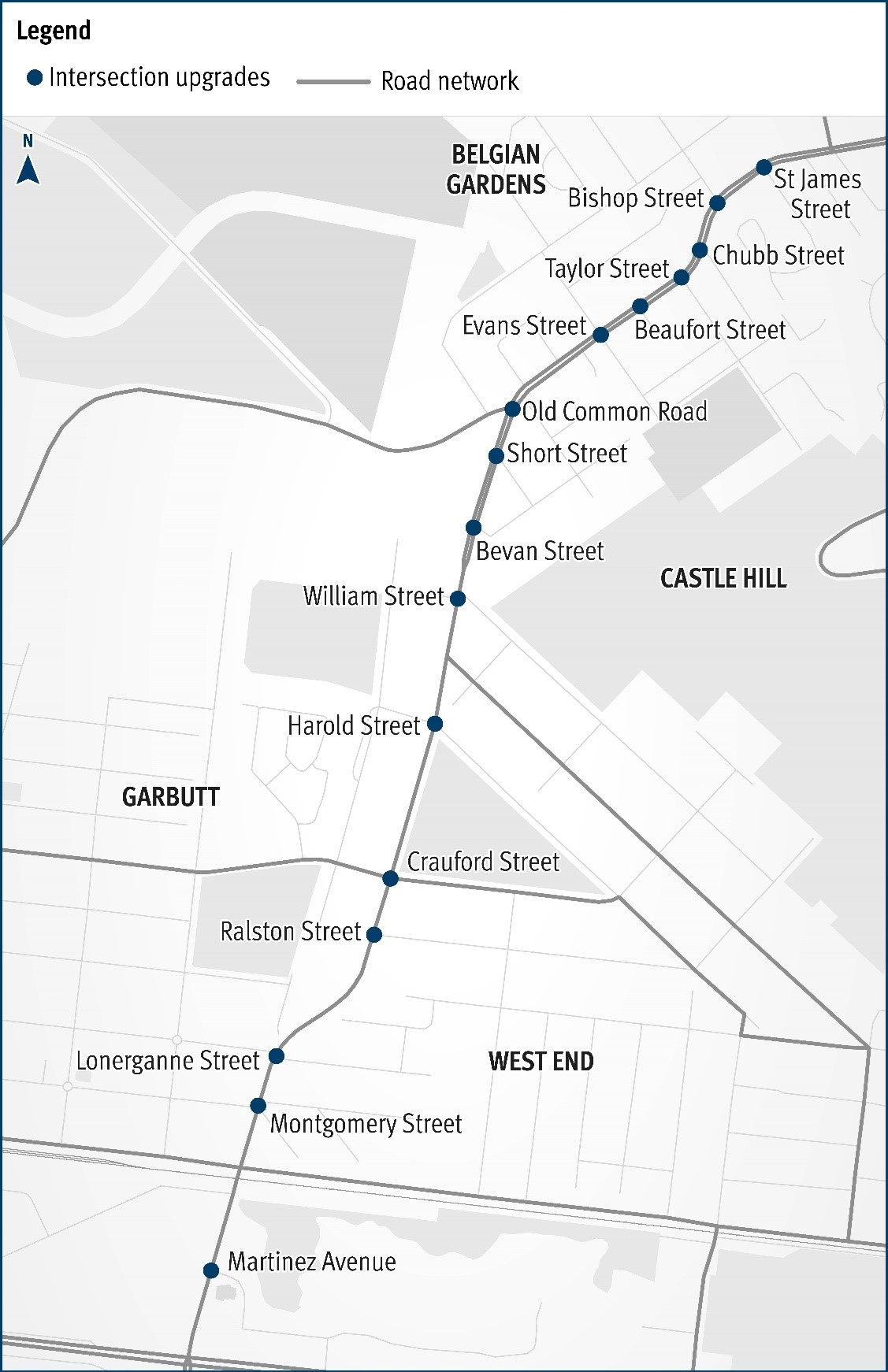North Ward Road project map