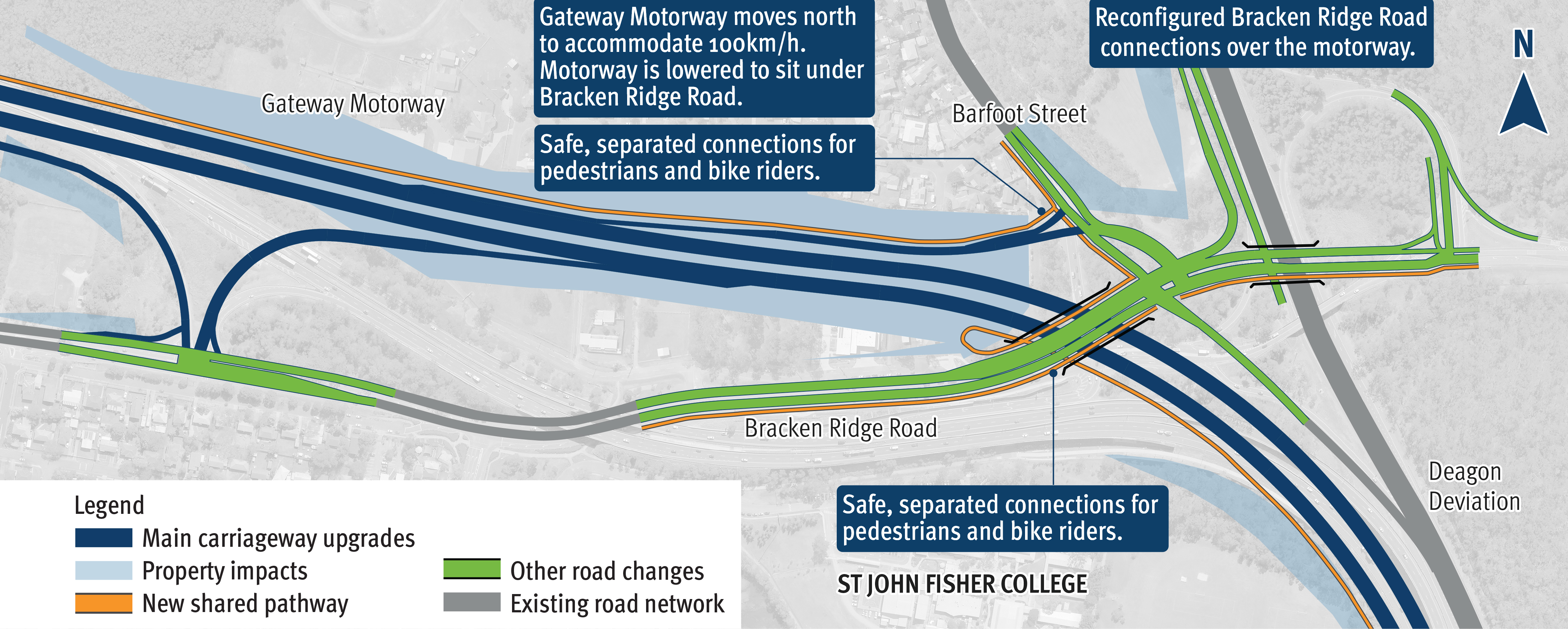 Gateway Motorway Bracken Ridge curve November 2023